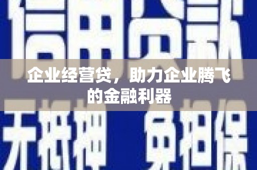 安仁企业经营贷，助力企业腾飞的金融利器