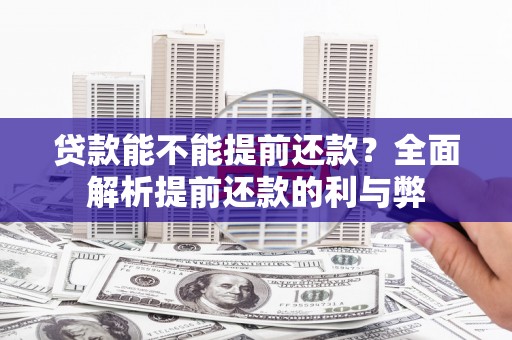 安仁贷款能不能提前还款？全面解析提前还款的利与弊