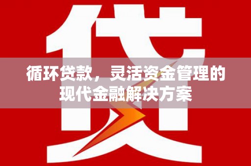 安仁循环贷款，灵活资金管理的现代金融解决方案