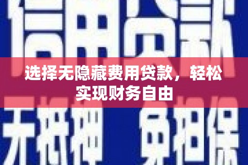 安仁选择无隐藏费用贷款，轻松实现财务自由