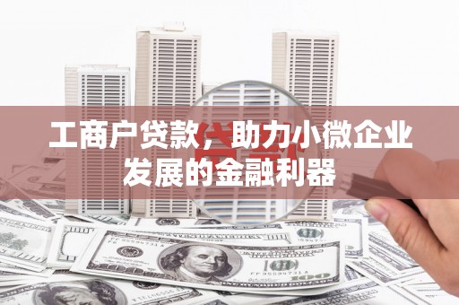 安仁工商户贷款，助力小微企业发展的金融利器
