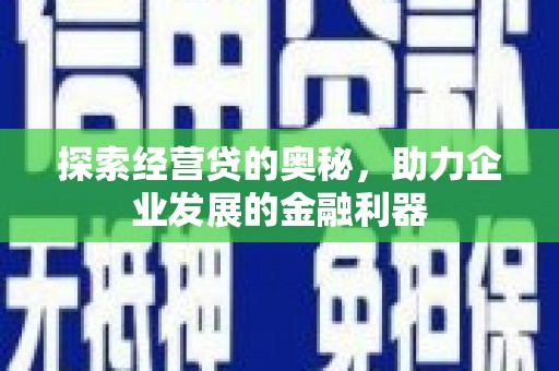 安仁探索经营贷的奥秘，助力企业发展的金融利器