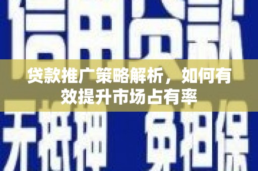 安仁贷款推广策略解析，如何有效提升市场占有率