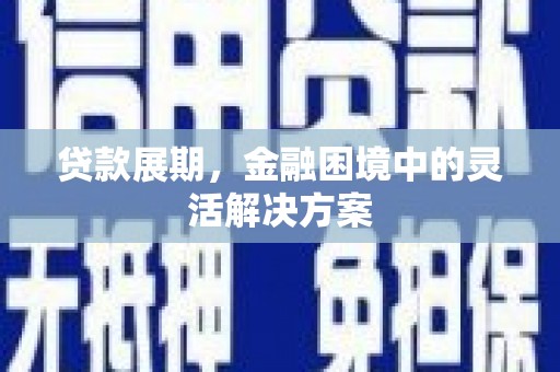 安仁贷款展期，金融困境中的灵活解决方案