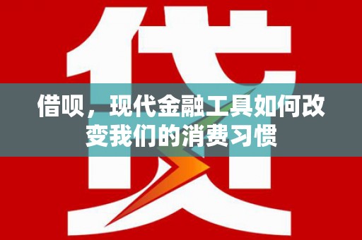 安仁借呗，现代金融工具如何改变我们的消费习惯
