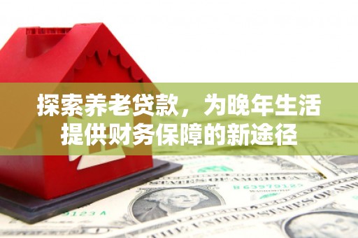 安仁探索养老贷款，为晚年生活提供财务保障的新途径