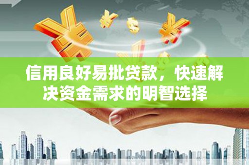 安仁信用良好易批贷款，快速解决资金需求的明智选择