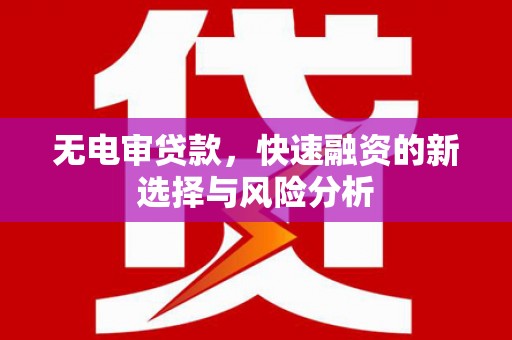 安仁无电审贷款，快速融资的新选择与风险分析