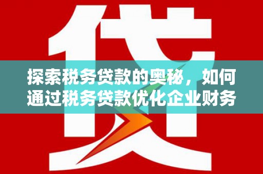 安仁探索税务贷款的奥秘，如何通过税务贷款优化企业财务