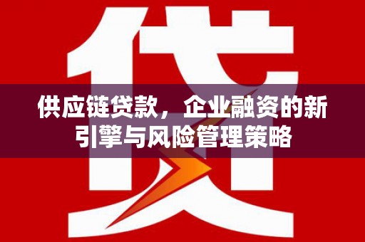 安仁供应链贷款，企业融资的新引擎与风险管理策略