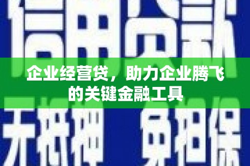 安仁企业经营贷，助力企业腾飞的关键金融工具