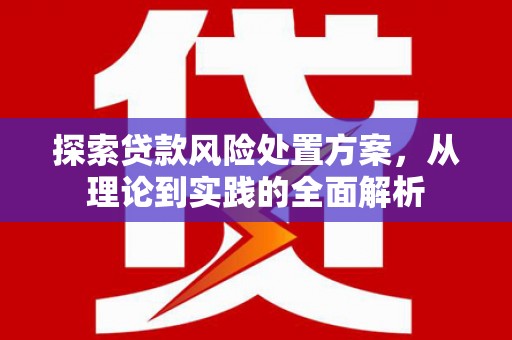 安仁探索贷款风险处置方案，从理论到实践的全面解析