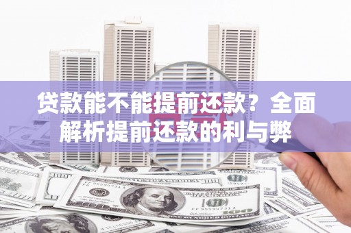 安仁贷款能不能提前还款？全面解析提前还款的利与弊