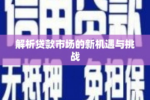 安仁解析贷款市场的新机遇与挑战