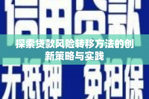 安仁探索贷款风险转移方法的创新策略与实践