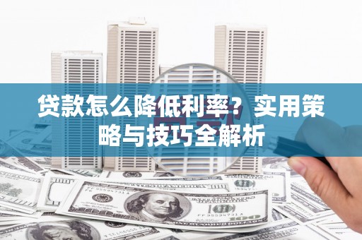安仁贷款怎么降低利率？实用策略与技巧全解析